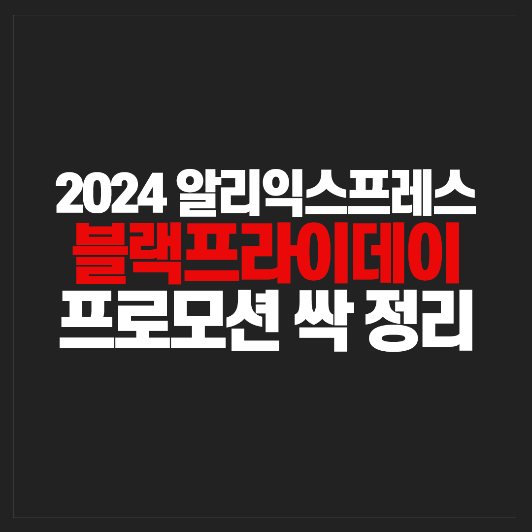 알리 블랙프라이데이 2024 총정리