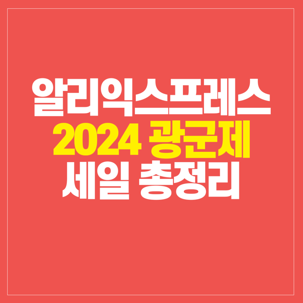 알리익스프레스 2024 알리 광군제